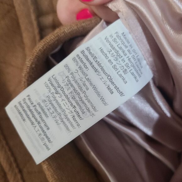 J Crew Stadium Cloth Nello Gori Wool Coat Jacket Fur Hood Size 6 Outerwear - Picture 8 of 14